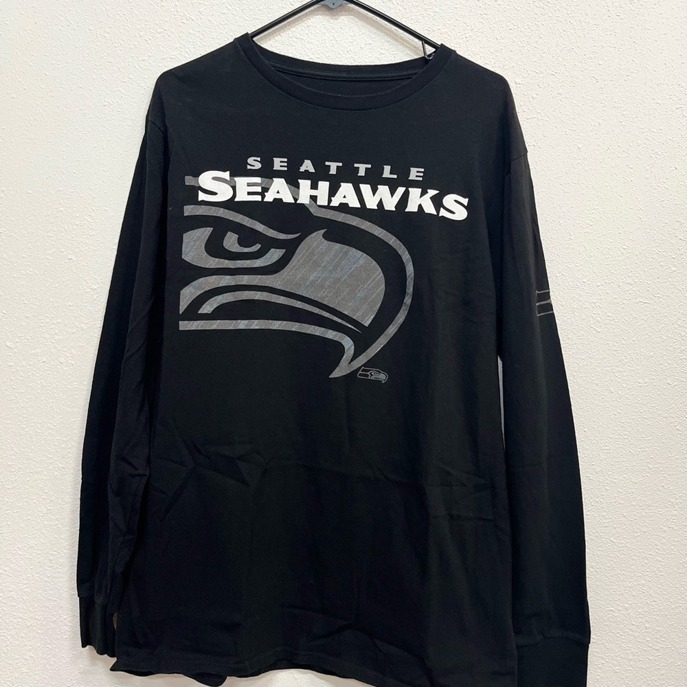 Seattle Seahawks Black Long Sleeve Shirt Size Large